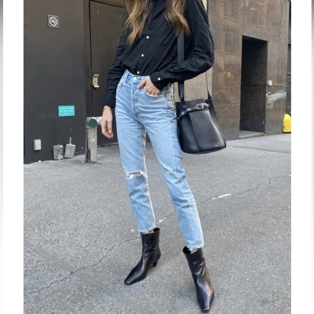 Agolde Light Blue Cropped Ankle Jeans